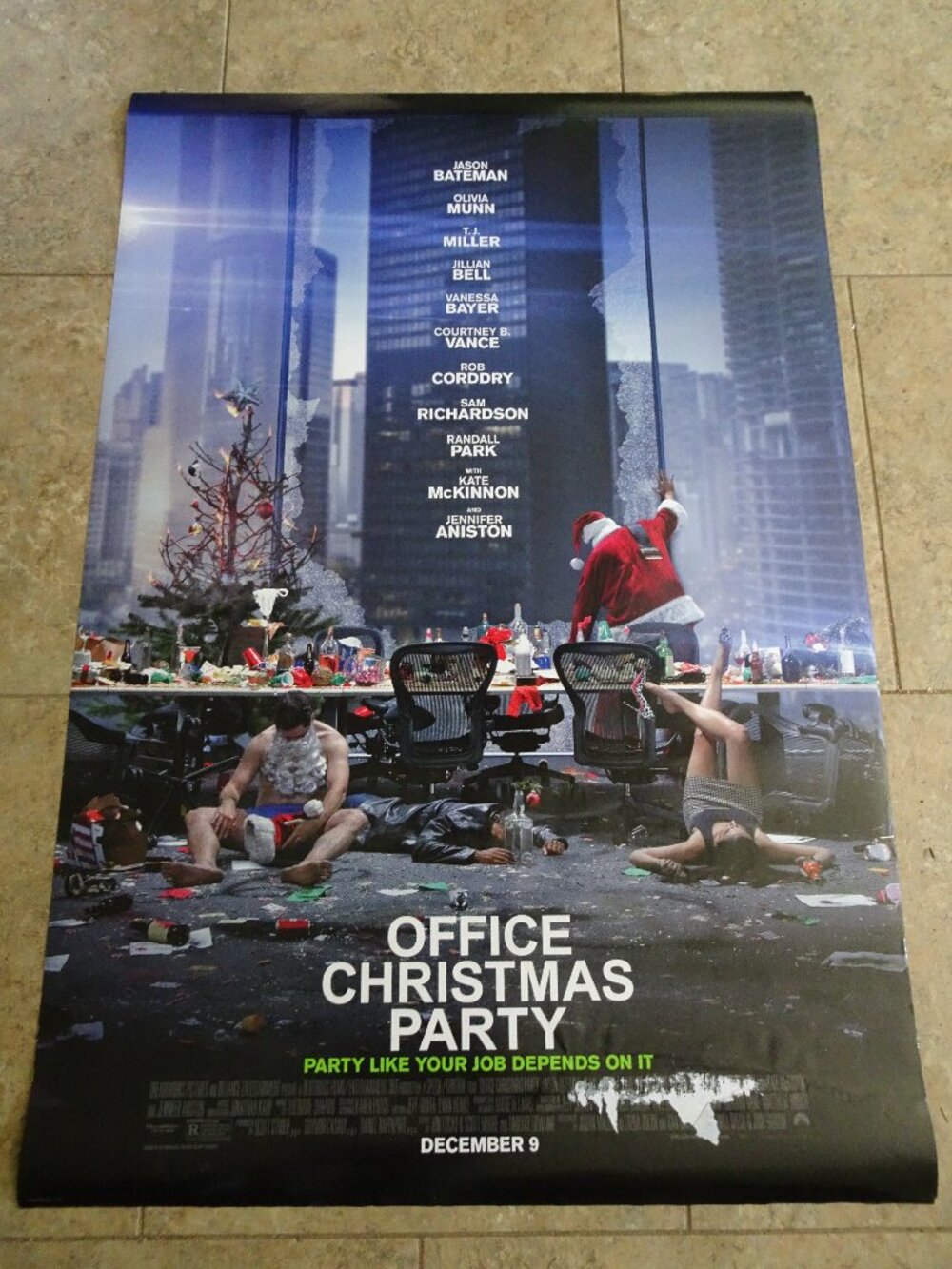 Office Christmas Party - Movie Poster with Jason Bateman as Josh - with credits